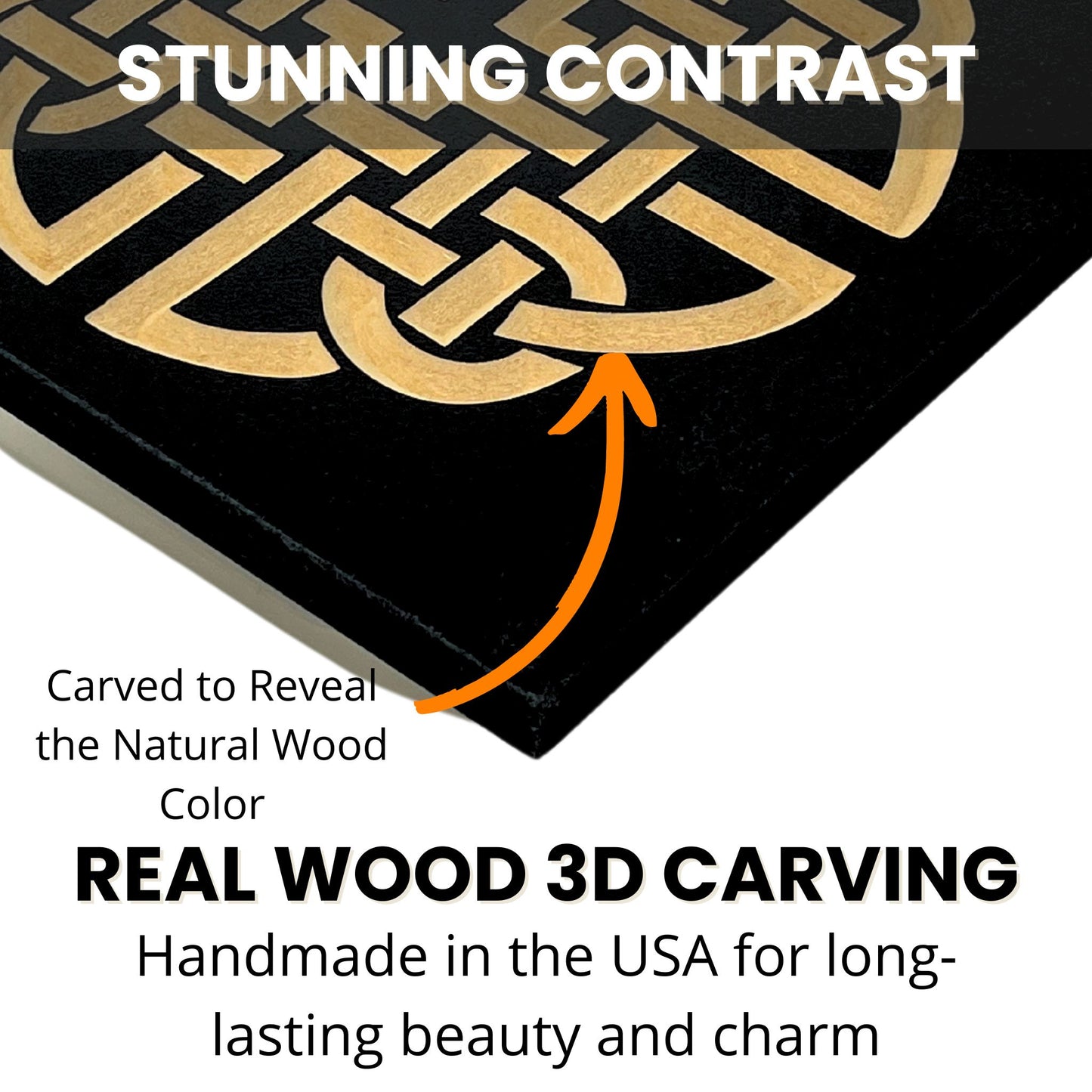 Celtic Trinity Carved Wooden Symbol