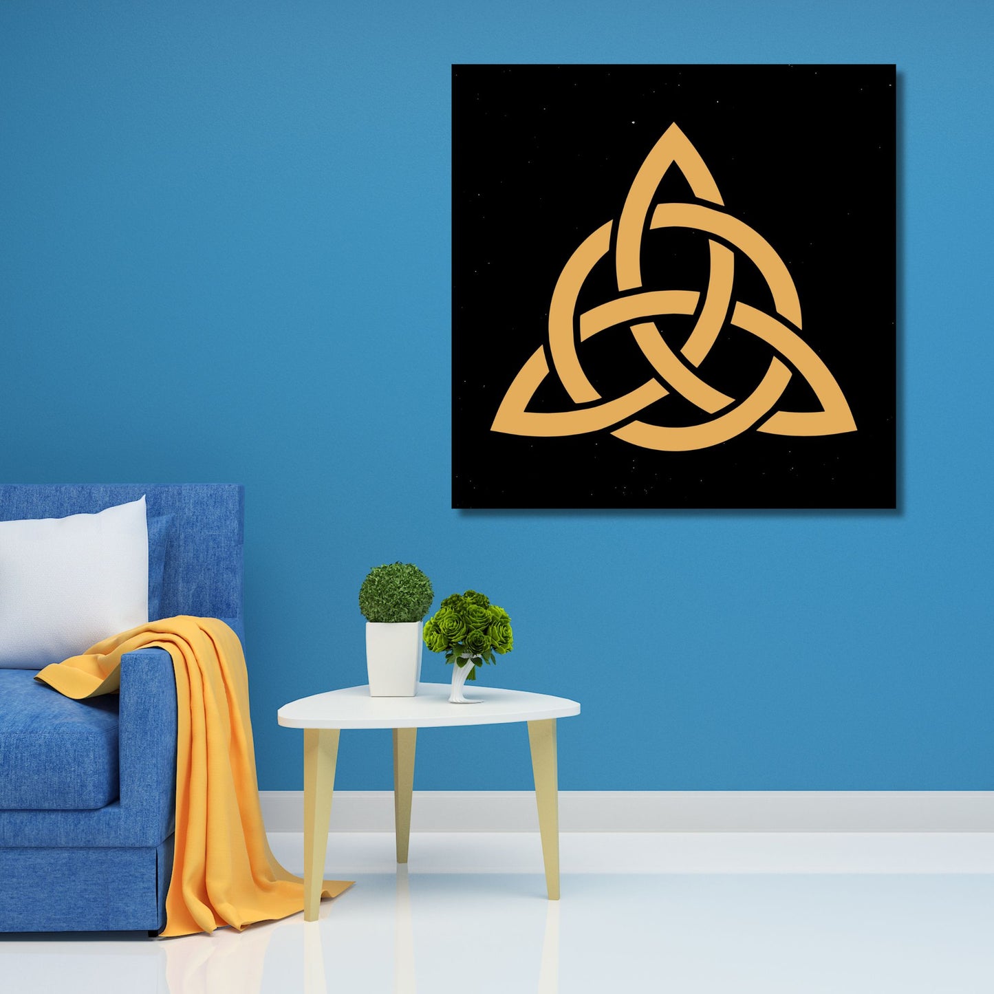 Celtic Trinity Carved Wooden Symbol