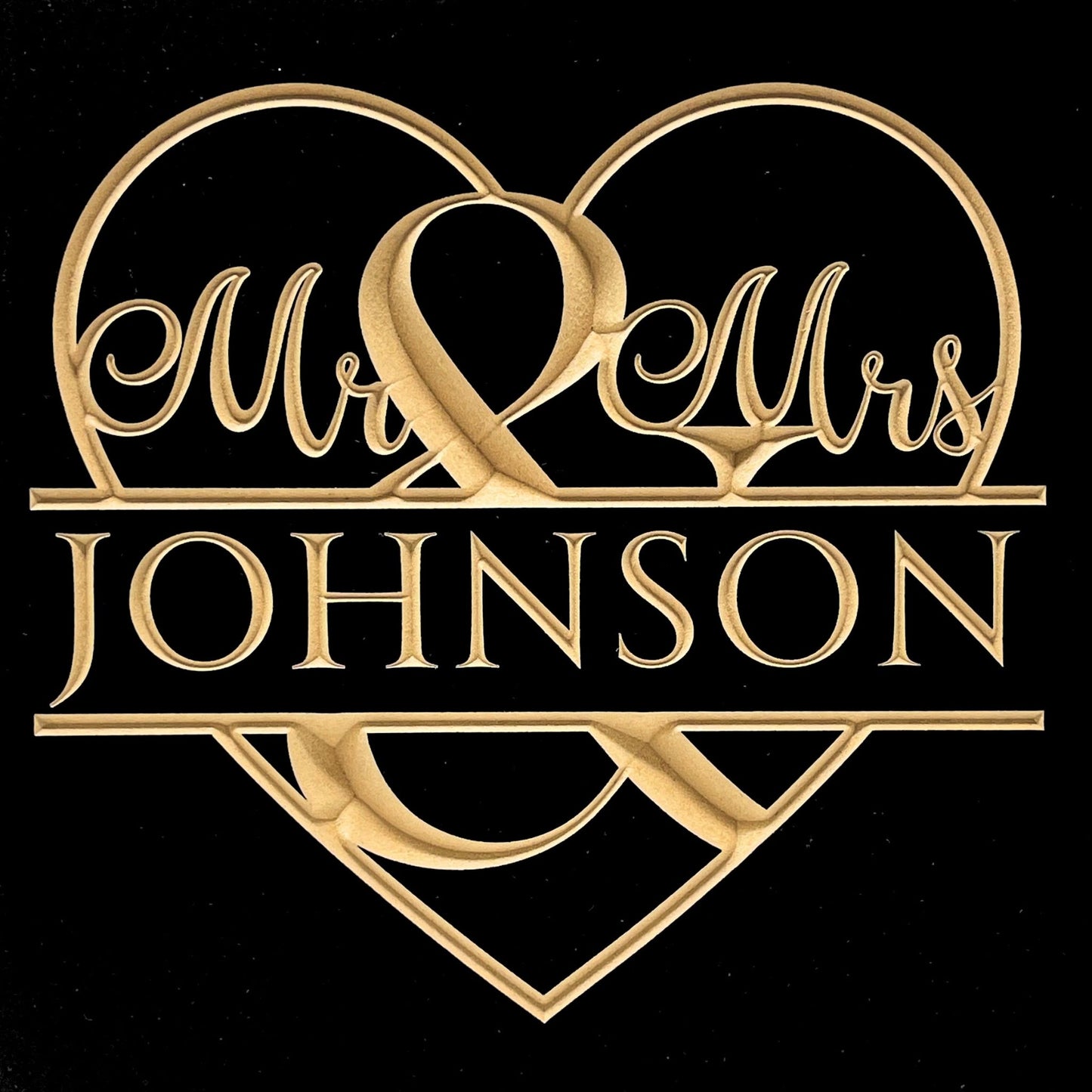 Mr. and Mrs. Wedding Sign Heart