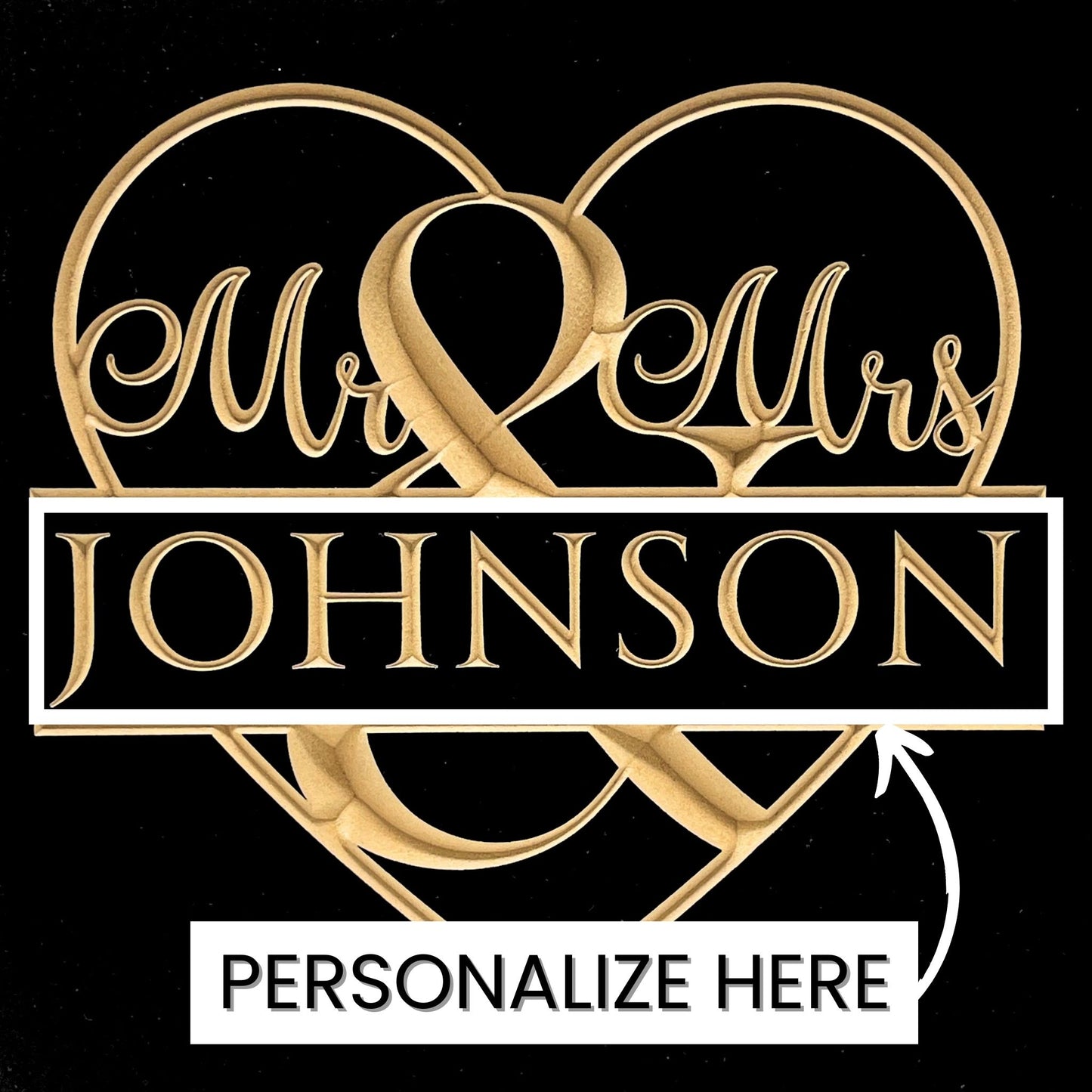 Mr. and Mrs. Wedding Sign Heart