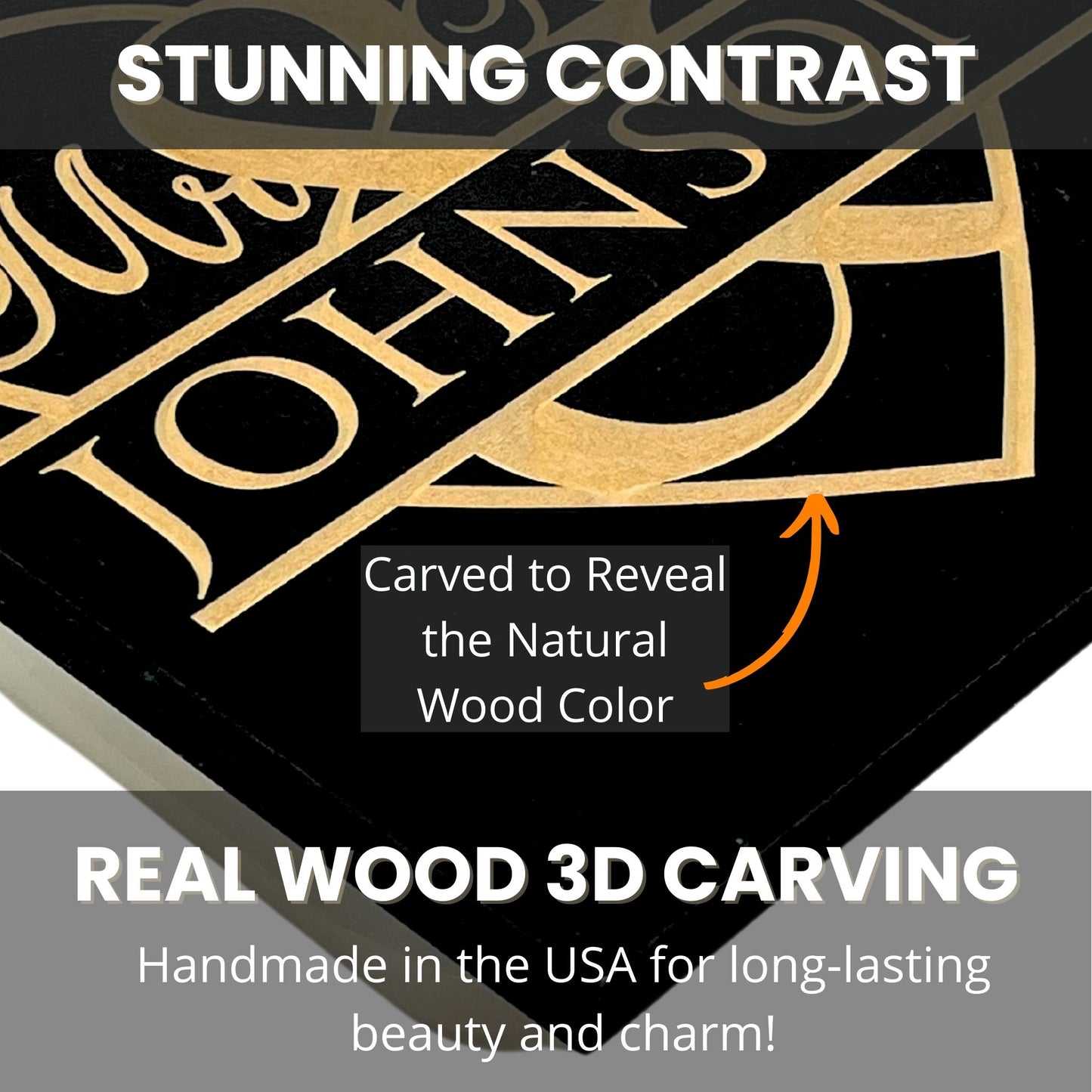 Mr. and Mrs. Wedding Sign Heart 3D Carving