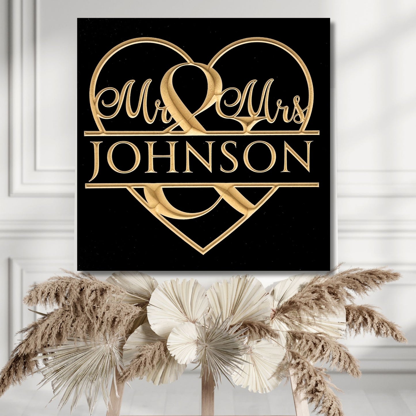 Mr. and Mrs. Wedding Sign Heart