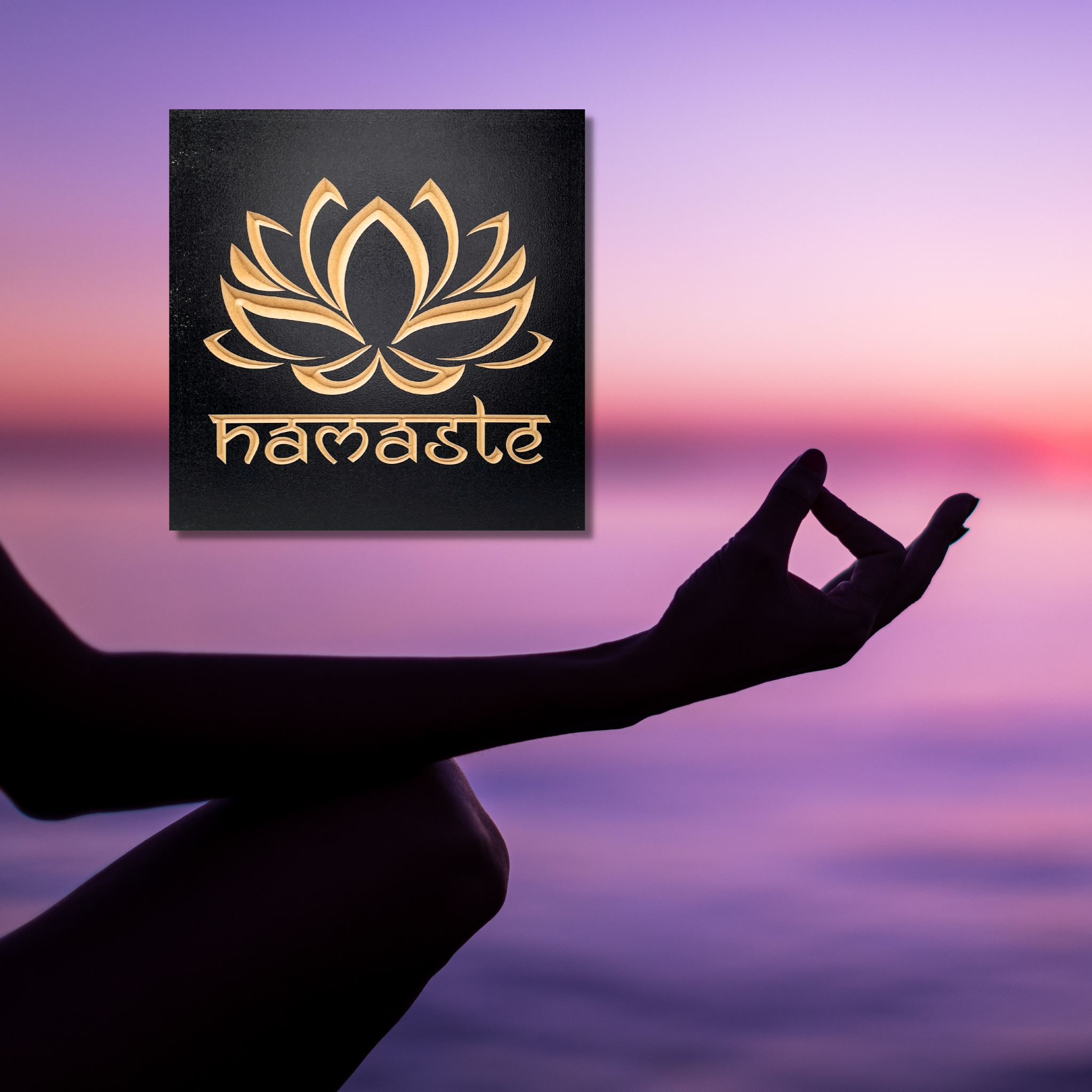  Namaste Purple Lotus Flower Spiritual Healing Zip