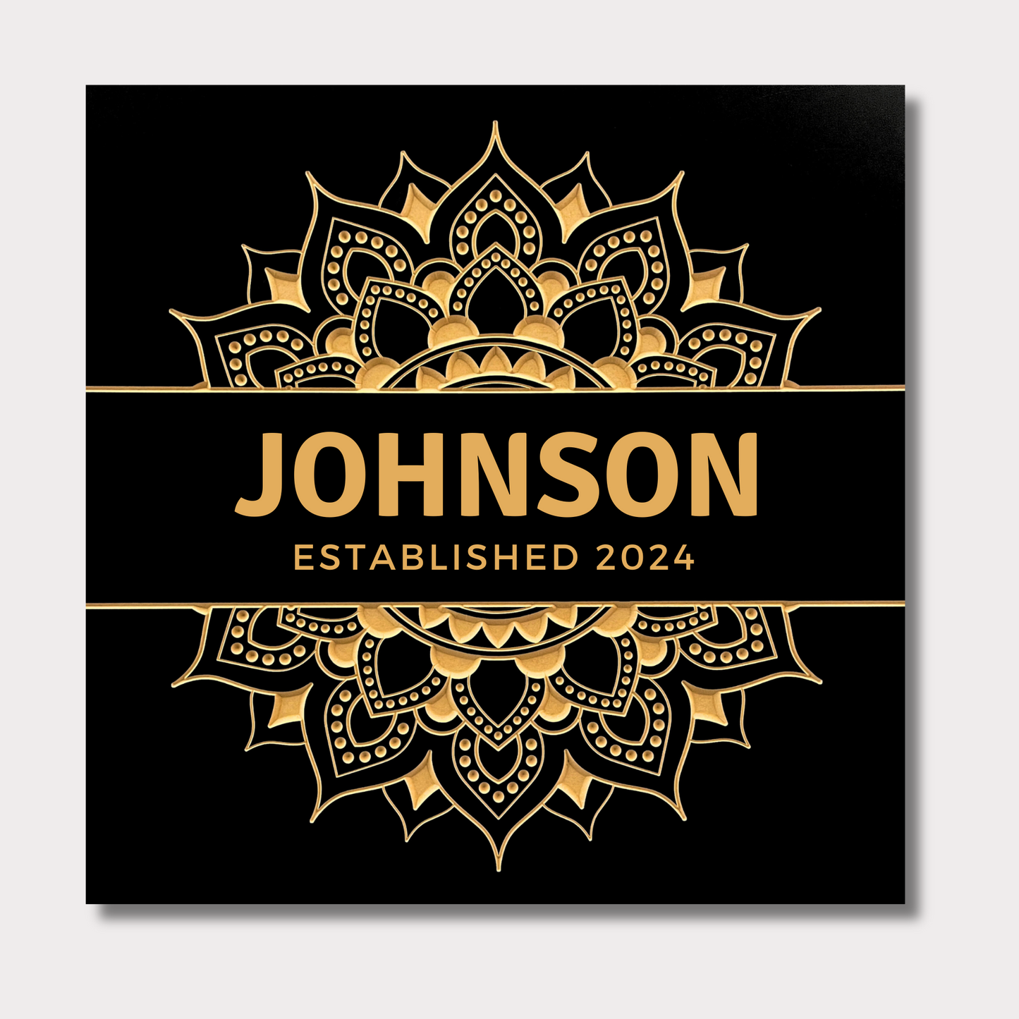 Established Last Name Personalized Mandala Sign Anniversary Gift