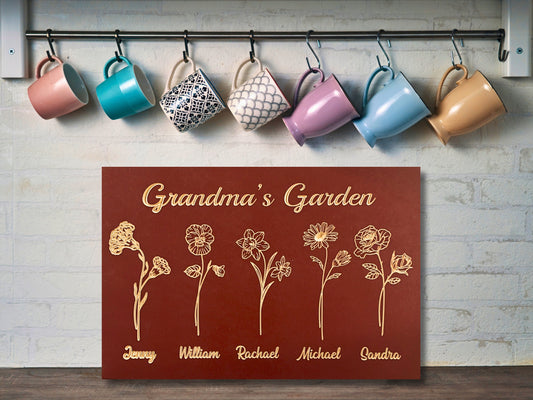 Personalized Birth Flower Gift Sign