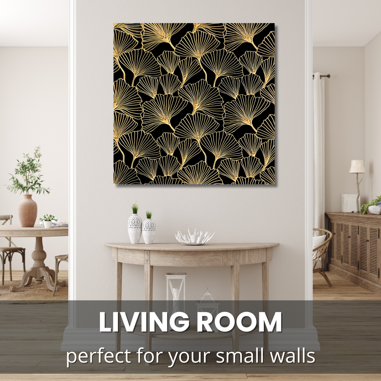 Ginkgo Wall Art in Living Room