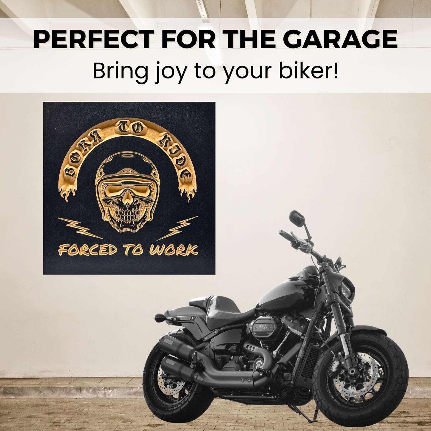 Born to Ride Biker Dad Gifts Garage Sign