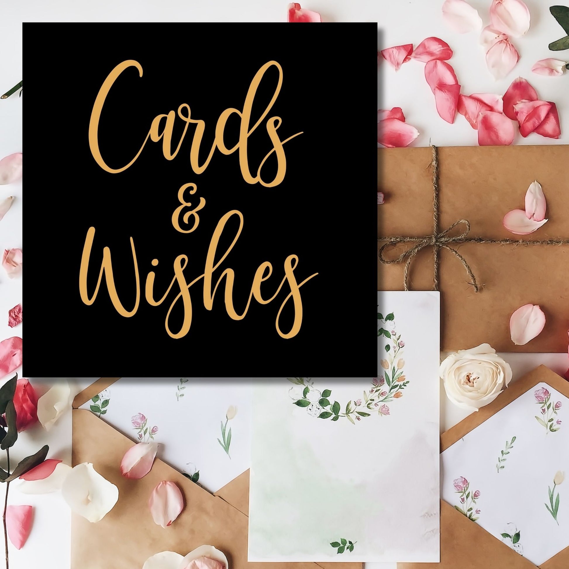 Cards and Wishes Wedding Reception Sign
