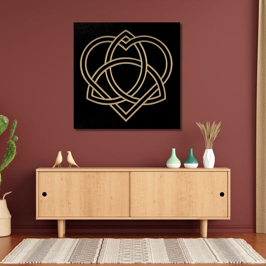 Celtic Knot Heart Wood Wall Art