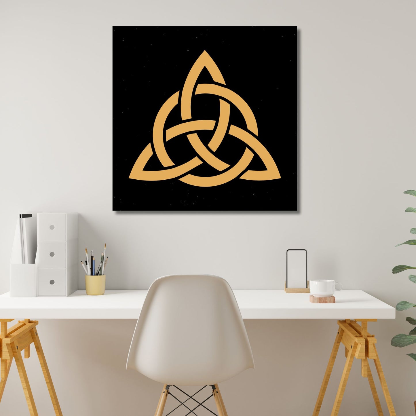 Celtic Trinity Carved Wooden Symbol