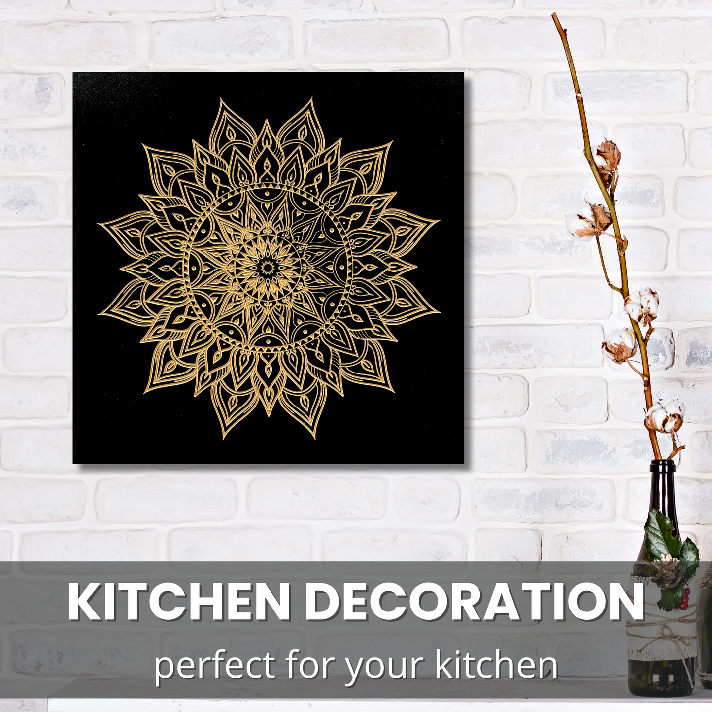 Fireside Mandala Wood Wall Art Kitchen Decoration