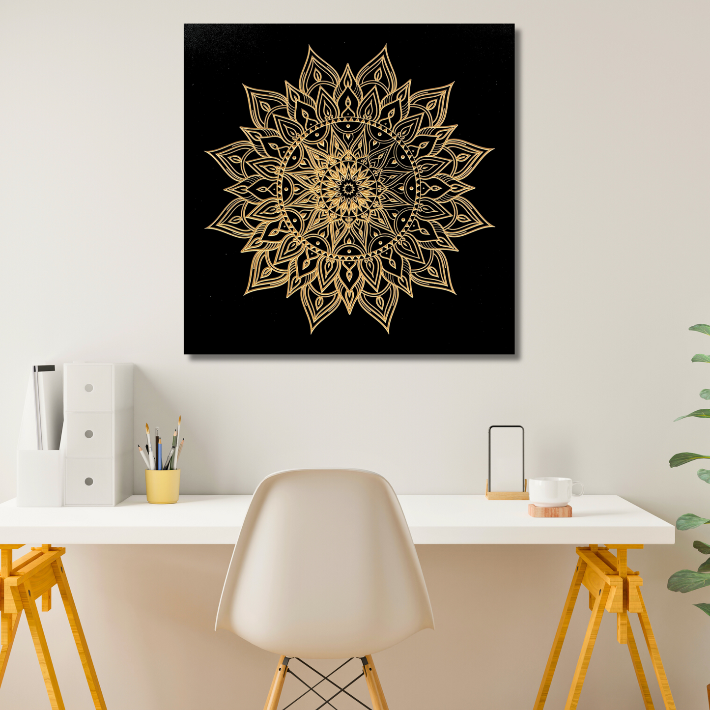 Fireside Mandala Wood Wall Art