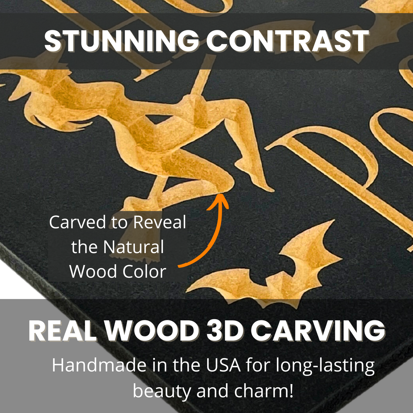 Hocus Pocus 3D Carved Wooden Halloween Sign