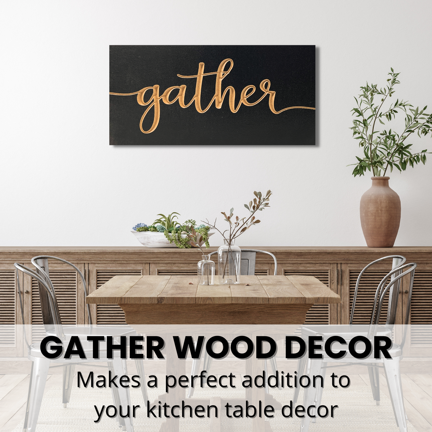 large gather sign for kitchen