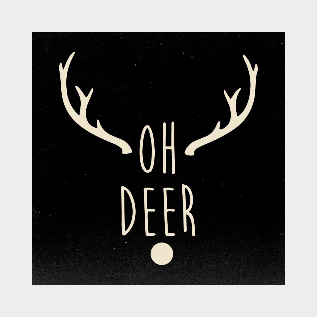 Oh Deer Carved Wooden Christmas Decoration