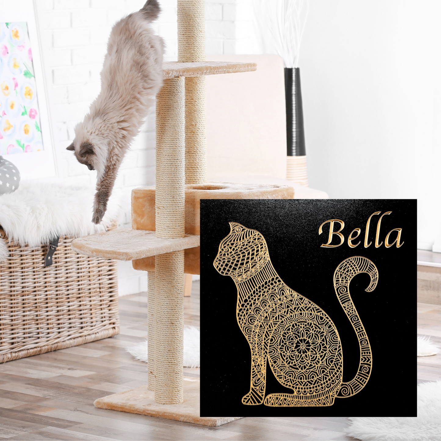 Custom Sign Cat Decor Mandala