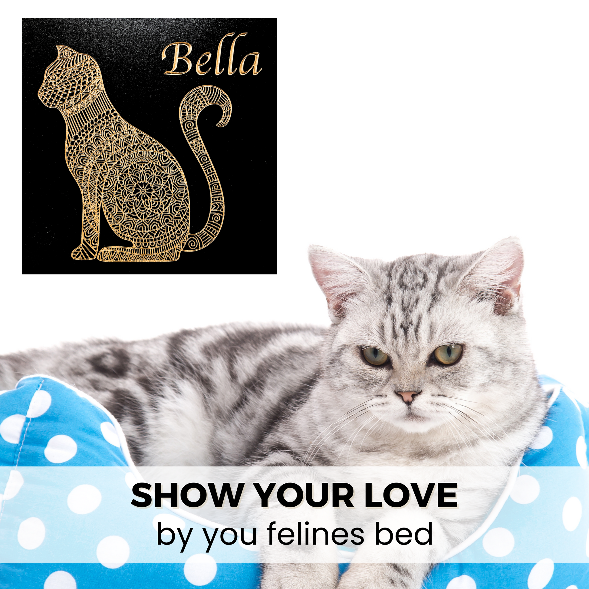 Custom Sign Cat Decor Mandala bed