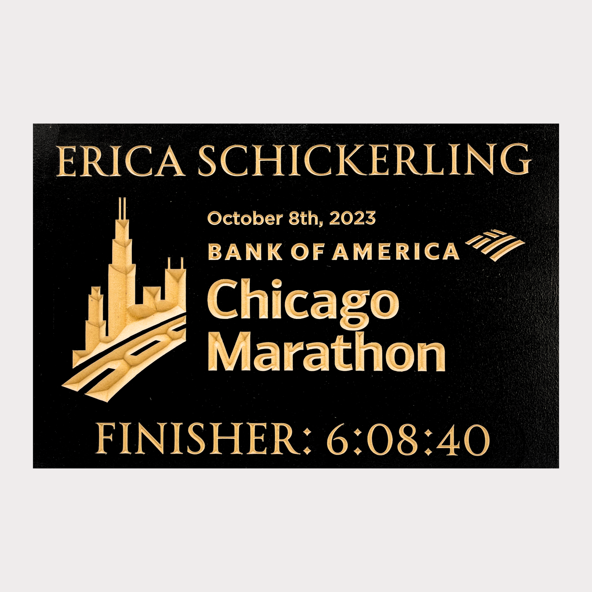 Personalized 2023 Chicago Marathon Finisher Sign