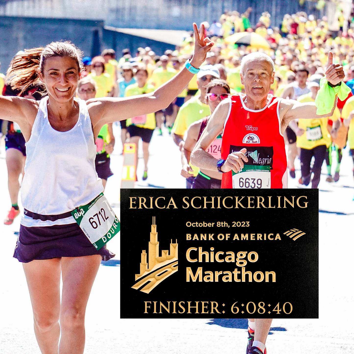Personalized 2023 Chicago Marathon Finisher Sign Female Finisher
