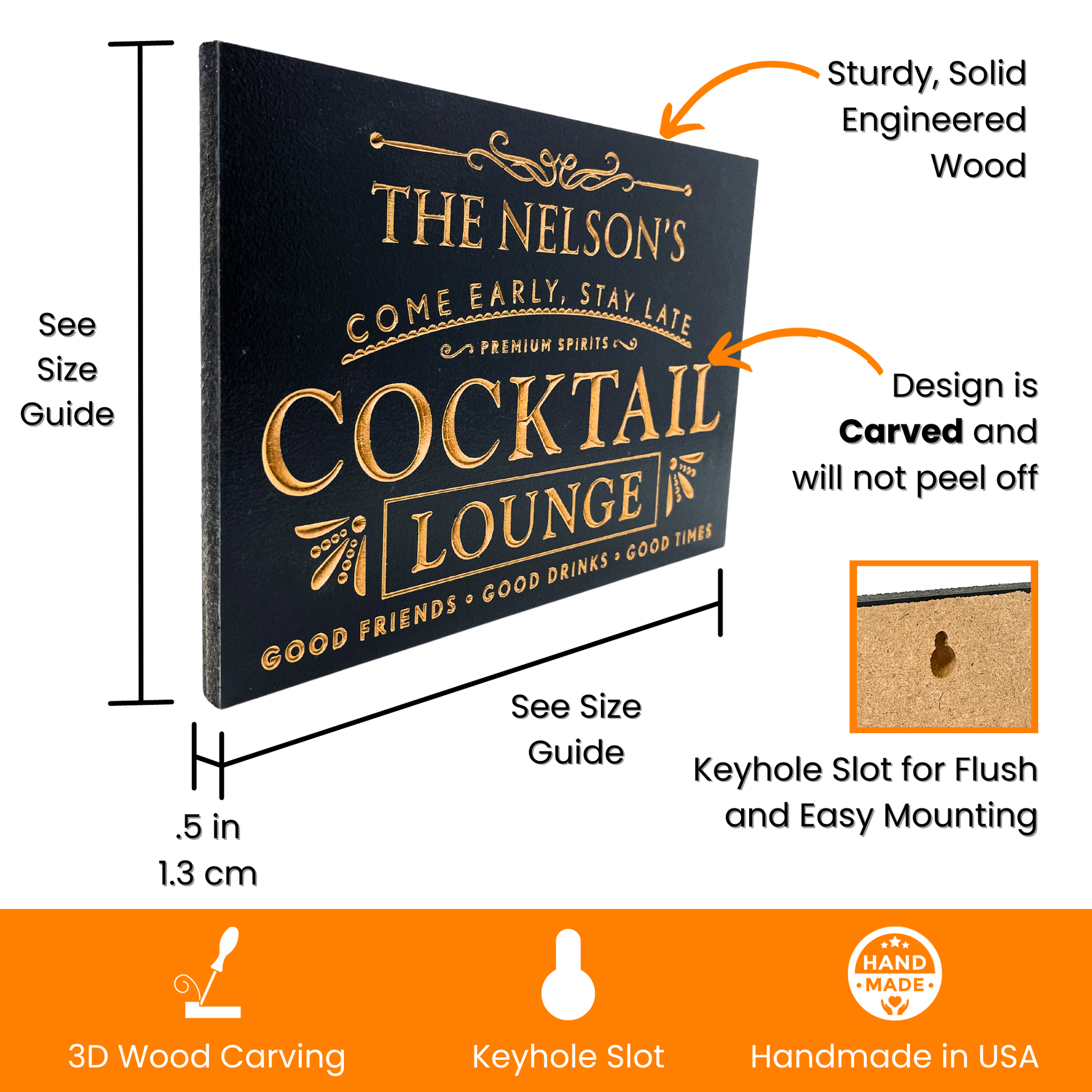 Custom Cocktail Bar Sign Details