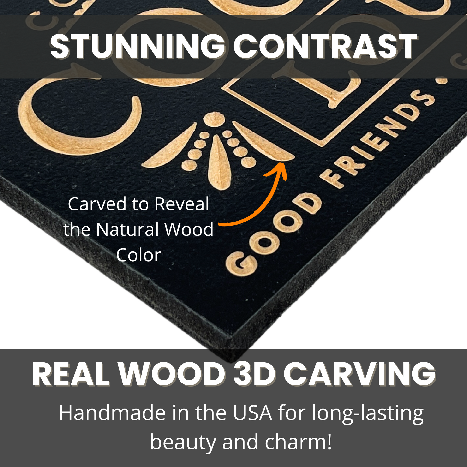 Custom Cocktail Bar Sign 3D Wood Carving