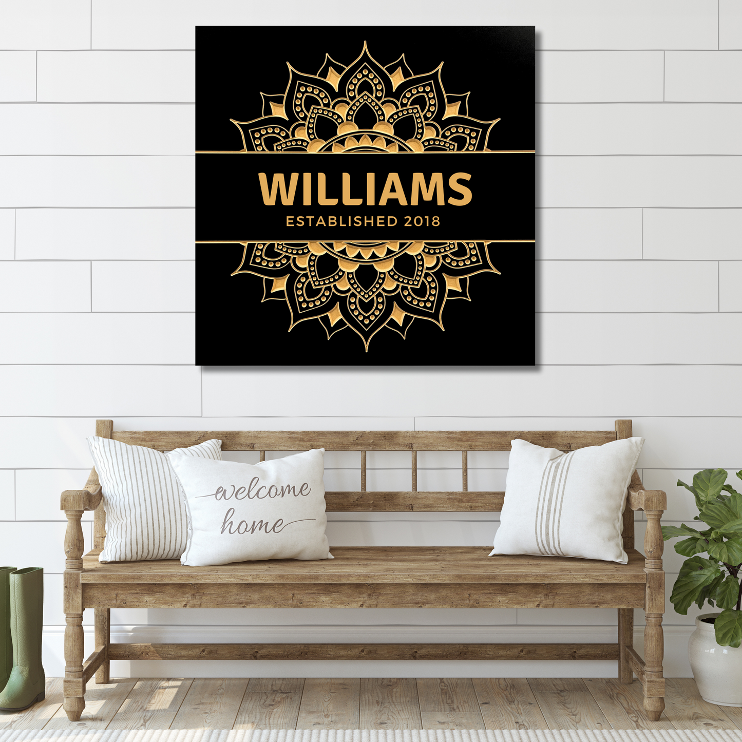 Established Last Name Personalized Mandala Sign Anniversary Gift