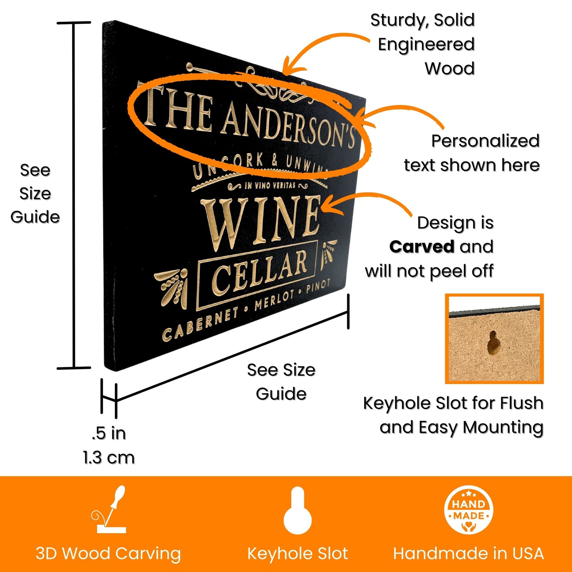 Personalized Wine Cellar Bar Sign Details