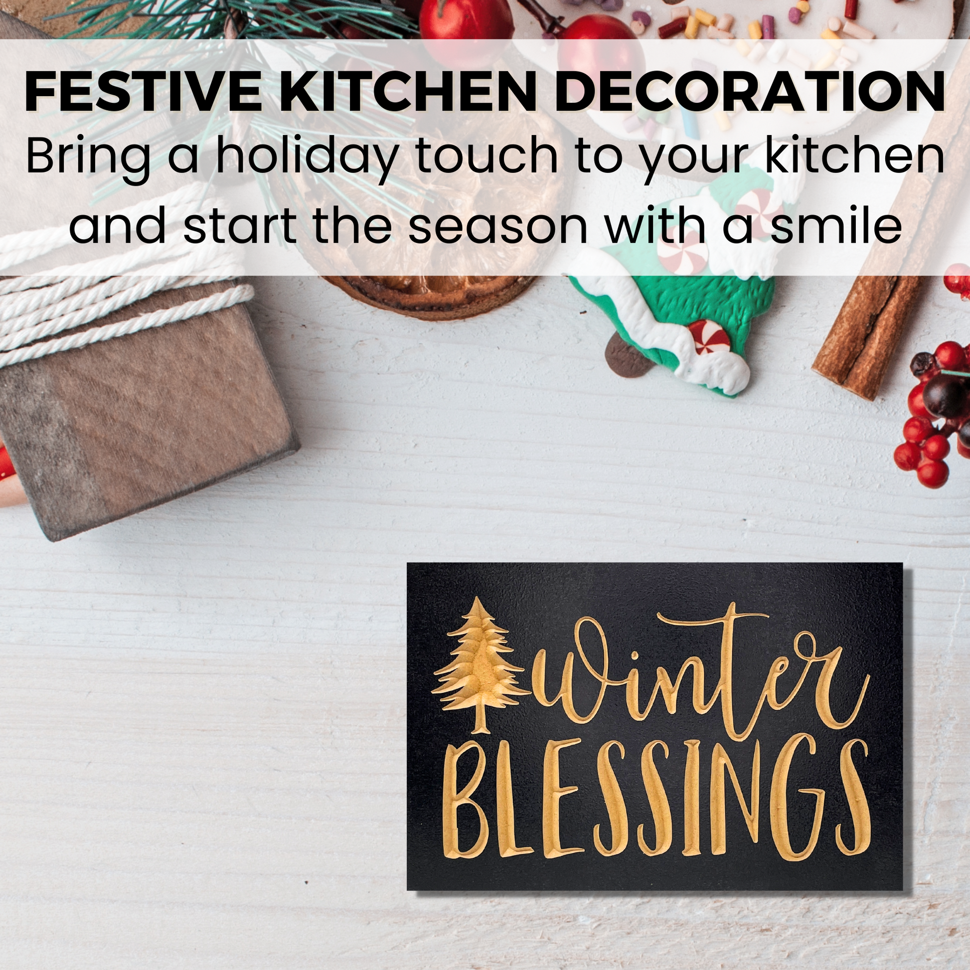 Winter Blessings Christmas Decoration Kitchen Decor Sign
