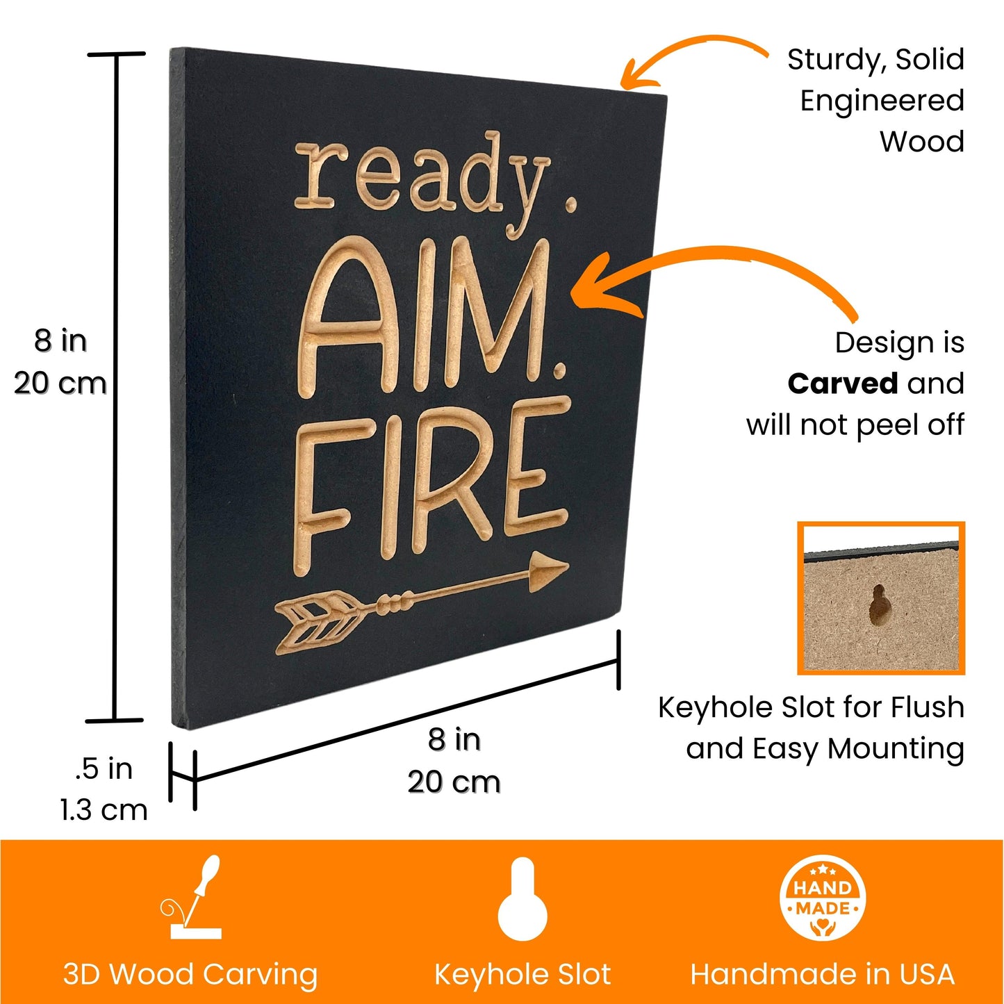 Ready. Aim. Fire. Funny Bathroom Decor Product Details